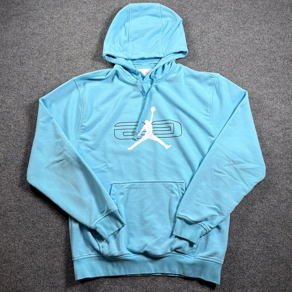 Nike Jordan Sport Crossover Hoodie Dri-Fit Mens Medium Blue Jumpman 23 Pullover